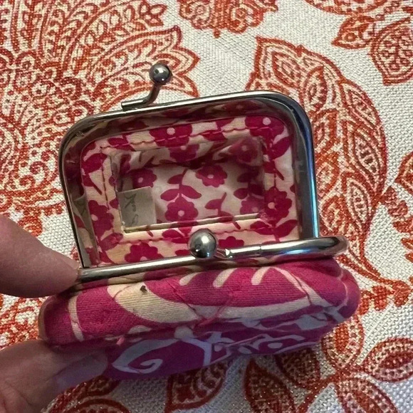 Vera Bradley mini coin pouch purse snap mirror 3” - Picture 4 of 4